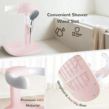 Baby Shower Stand – Adjustable Toddler Bath Stand & Standing Baby Bathtub for Infants 8–36 Months(Pink)