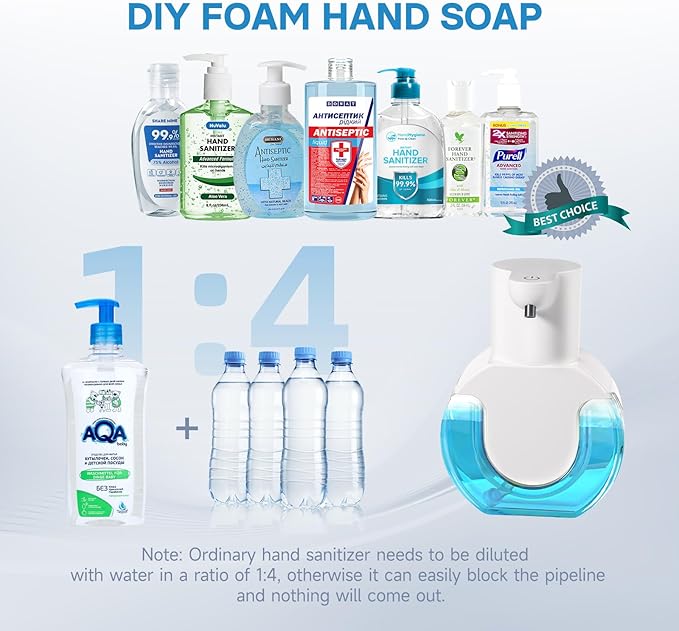 2 Pack Automatic Foaming Soap Dispenser 14.2oz/420ML Touchless Automatic Foaming Soap Dispenser,Rechargeabled Wall Mounted Smart Pump for Bathroom Kitchen