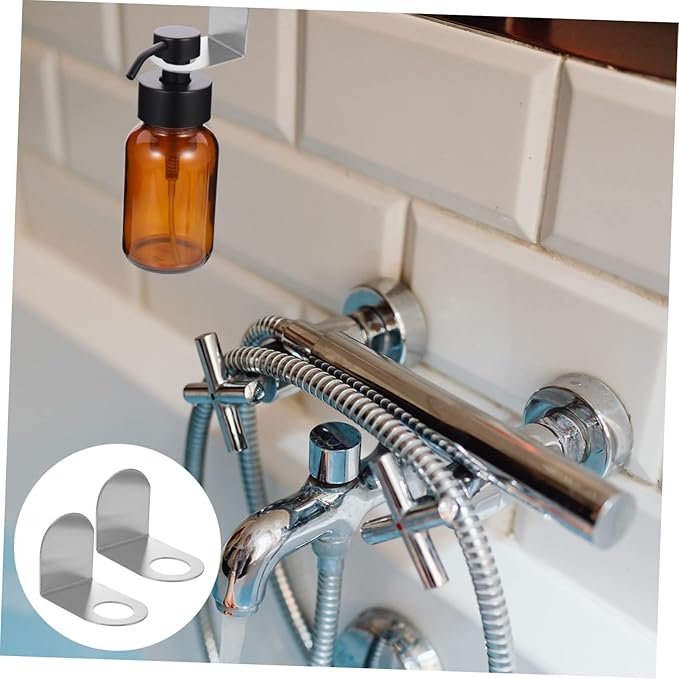 ABOOFAN 10pcs Wall-Mounted Shampoo and Shower Gel Bottle Rack Hook Self-Adhesive Holder for Bathroom and Kitchen Easy Installation Space-Saving Organizer for Liquid Soap
