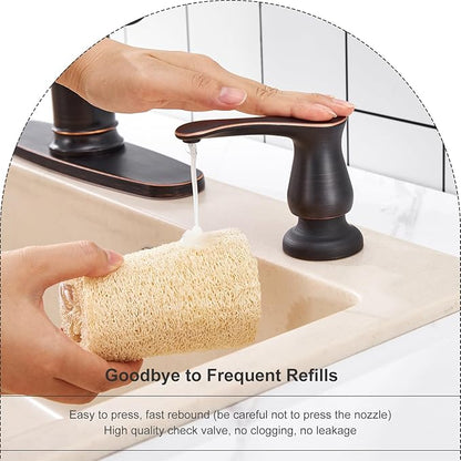 GAGALIFE Kitchen Sink Soap Dispenser Oil Rubbed Bronze, Under Sink Soap Dispenser with 40" Silicone Extension Tube Kit,Say Goodbye to Frequent Refills