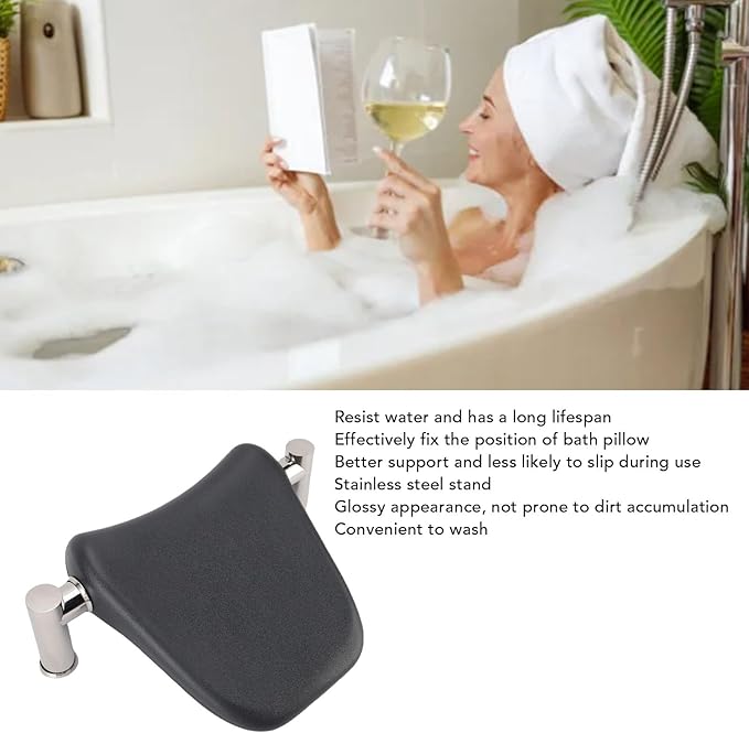 Bath Pillows Bathtub Pillow with Bracket, Ergonomic Design for Head and Neck Support, Luxury Bath Tub Accessories for Spa Relaxation at Home