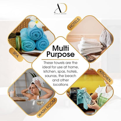 Ample Decor 100% Cotton Washcloths Set of 200 12 X 12 Inch - Highly Absorbent, Popcorn Textured - Mulaayam Collection - Mint Green 200Pcs