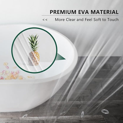 AooHome Extra Long Clear Plastic Shower Curtain Liner, 72x84 Premium Light Weight EVA Bathroom Shower Liner with Rustproof Metal Grommets and 5 Magnets for Shower Stall, Bathtubs(No Hooks)