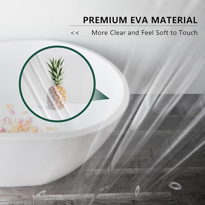 AooHome Long Clear Plastic Shower Curtain Liner, 72x78 Premium Light Weight EVA 4G Plastic Bathroom Shower Liner with Rustproof Metal Grommets and 5 Magnets for Shower Stall, Bathtubs(No Hooks)
