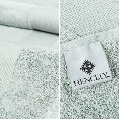 Hencely 18-Piece Bath Towel Set - High Absorbency, Quick Drying - 100% Soft Turkish Cotton - 6 Bath Towels, 6 Hand Towels, 6 Washcloths - Bathroom, Home, Hotel, Spa, and Gym - 18-Pack Light Green