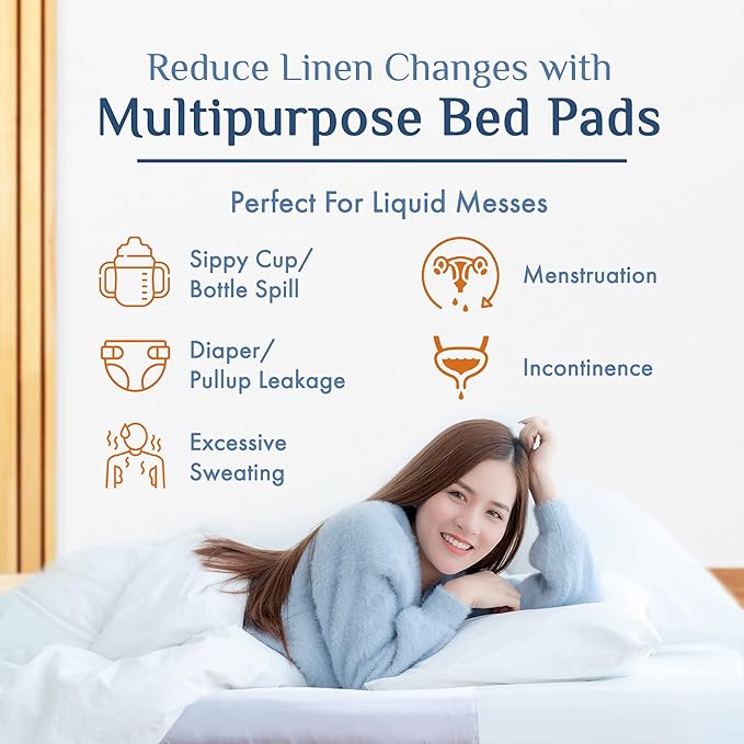 Washable Incontinence Bed Pad 36x72 – Soft, Absorbent & Waterproof Mattress Protector with Tuck-in Sides – Large King Size Reusable Pads for Kids, Adults, Seniors & Pets