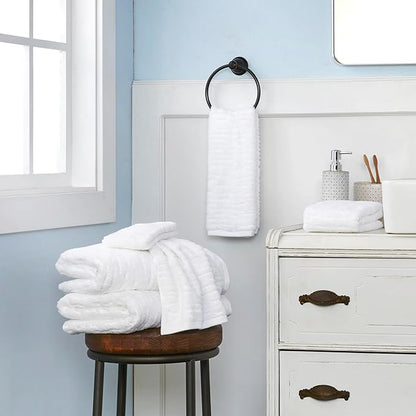 SKL Home CloudSoft Cotton Luxury Bath Towel, White