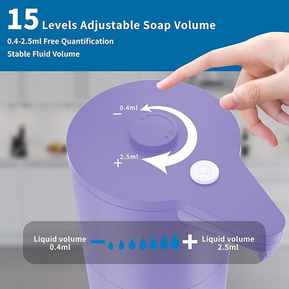Aunmaon Automatic Touchless Soap Dispenser, Upgrade 15 Adjustable Volume for Thick and Thin Liquid, Hands Free for Kitchen & Bathroom