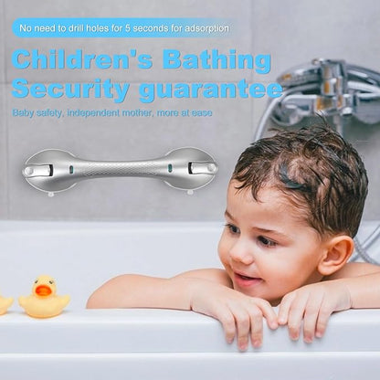 Suction Grab Bars for Bathtubs and Showers, Heavy Duty Shower Handle Removable Shower Handrails for Kids, Bathroom Safety Grip Waterproof(Silver)