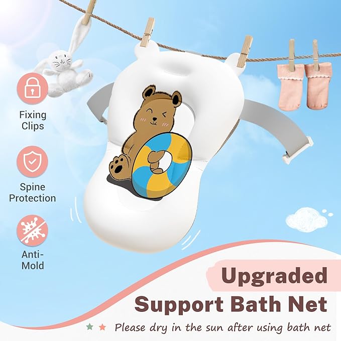 AVIDOR Baby Bathtub,Collapsible Bathtub for Newborn to Toddler,Durable Essential Infant Bath Tub,Portable Travel Baby Tub with Soft Cushion,No-Slip Hanging and Detachable(Pink)