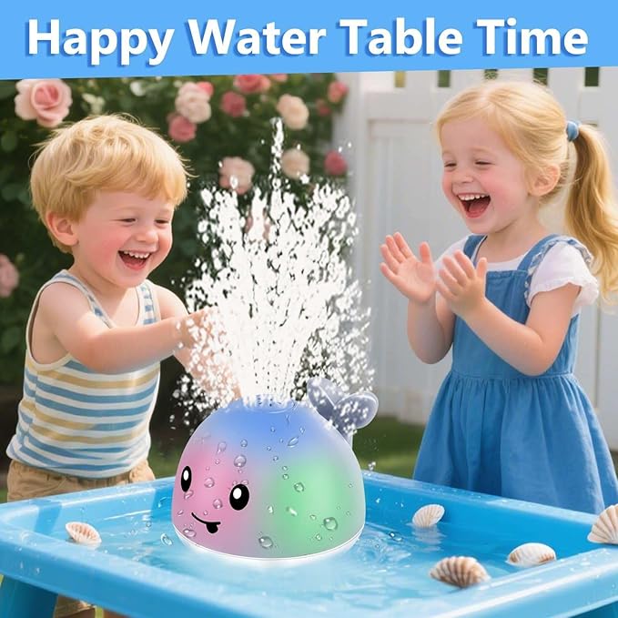 Bath Toys for Kids Ages 1-3 - Christmas Stocking Stuffers for Toddlers - 1 Year Old Girl Boy Gifts 1st First Birthday Gifts - Light Up Whale Sprinkler Bathtub Water Pool Toys for Babies 6-12-18 Months