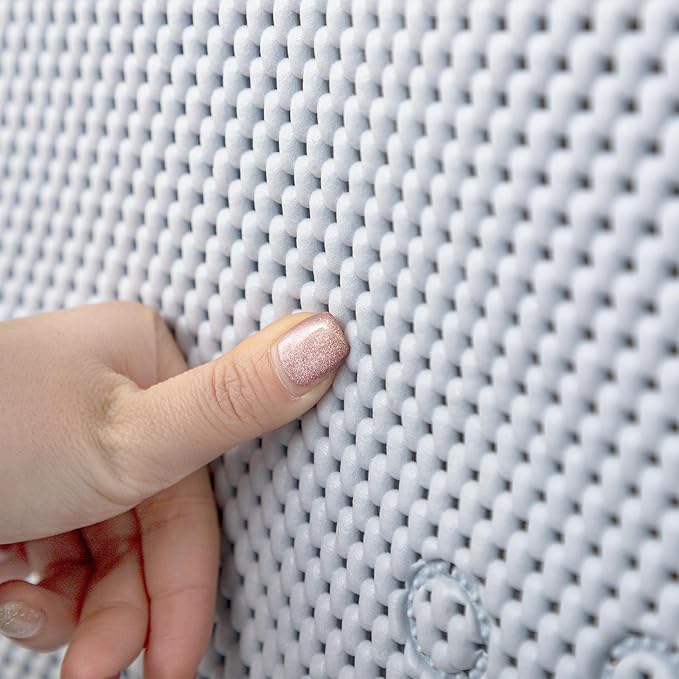 Double Layer Foam Non Slip Bathtub Mat 37x17in, More Comfortable and Thicker Tub Mat Than Ordinary Foam Shower Mat, Bath Mat for Tub with Suction for Comfort and Safety (G-Gray Blue, 36'' x 17'')