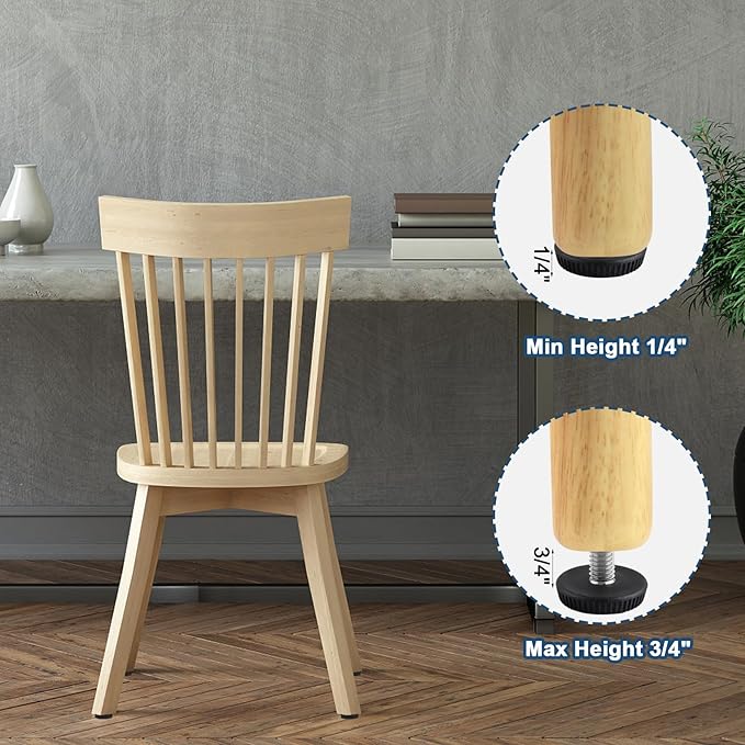 M6 Thread Levelers, 12 PCS Adjustable Furniture Feet, Screw in Leveling Feet for Table, Cabinets, Chairs, Stool Legs