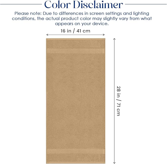 DAN RIVER 6-Pack Premium Hand Towels (16x28 Inches) - 100% Cotton, Ultra Soft, Lightweight, Highly Absorbent Towels for Bathroom, Spa, Gym, Salon, Hotel, and Travel - 550 GSM – Tan