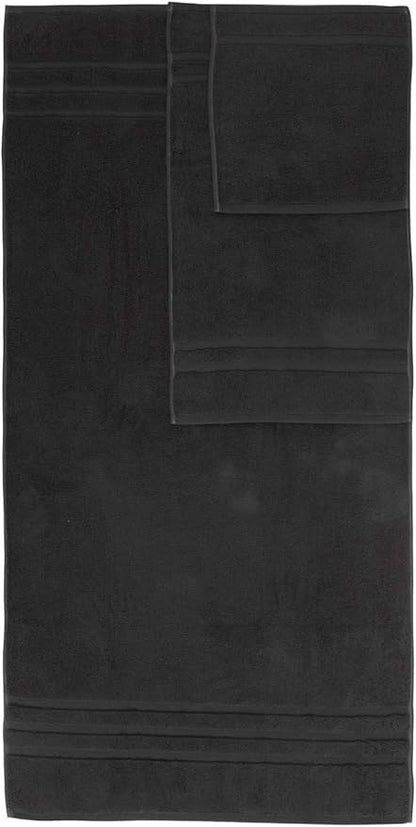 Veteran Textile LLC - 6 Pieces - Turkish Cotton - Luxury Towel Set for Bathroom & Kitchen, 2 Bath Towels, 2 Hand Towels & 2 WashCloths *Valued $79.99* (Black)
