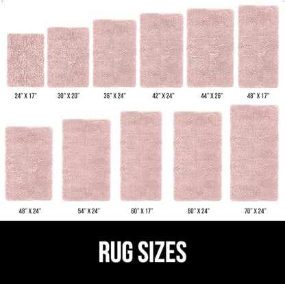 GORILLA GRIP Bath Rug Mat 30x20, Soft Absorbent Chenille, Quick Dry Microfiber Mats, Rubber Backing Washable Shower Floor Rugs, Bathmat Runner, US Designed Bathroom Home Decor Accessories Dusty Rose