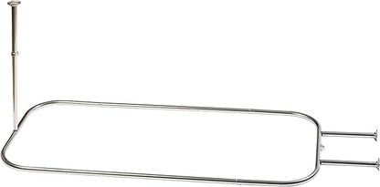 Zenna Home Rustproof Round Shower Curtain Rod for Clawfoot Tub with Easy Installation, Oval Hoop Shower Curtain Rod, Freestanding Tub Accessories, Fits Areas up to 70.5 by 28 Inches, Chrome