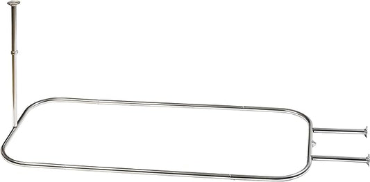 Zenna Home Rustproof Round Shower Curtain Rod for Clawfoot Tub with Easy Installation, Oval Hoop Shower Curtain Rod, Freestanding Tub Accessories, Fits Areas up to 70.5 by 28 Inches, Chrome