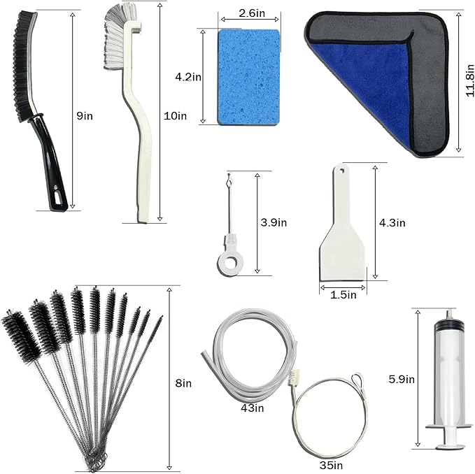 Refrigerator Drain Cleaning Tools Set, Fridge Water Line Cleaner Brush, Refrigerator Drain Accessories（19 Pcs）