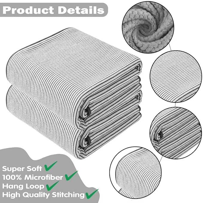2-Pack Microfiber Bath Towels (27x54 Inches) - Ultra Soft & Quick Dry, 3X Absorbency, Lightweight for Gym, Yoga, Travel & Spa - Perfect for Home, Fitness & Post-Workout,