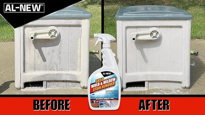 AL-NEW SH50 Mold and Mildew Stain Remover | Scrub Free Formula | Works Great on Decks, Vinyl Siding & Gutters, Tub and Tile (30oz Bottle)