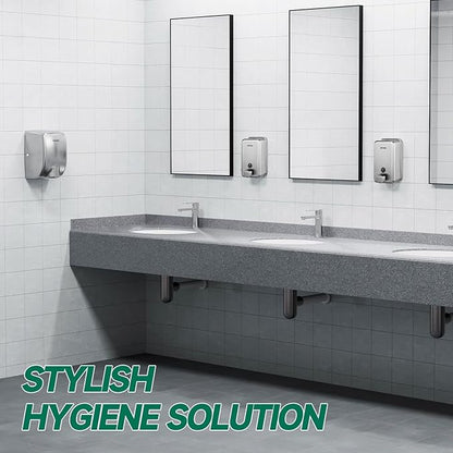 Commercial Wall Mounted Soap Dispenser 37oz 1100ml Large Capacity Brushed Stainless Steel Manual Dispenser for High Traffic Restrooms