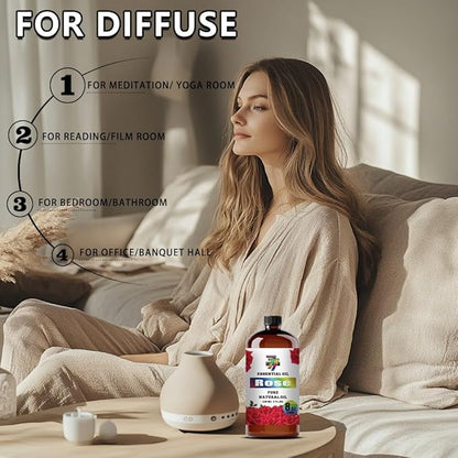 Rose Essential Oil (8 oz / 240 ml) – Rose Oils for diffusers, humidifiers, Home Baths, Cleaning Products, Yoga, DIY Soaps and DIY Scented Candles