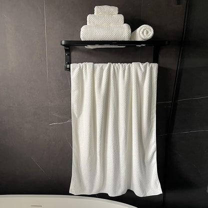 Extra Large Bath Towels Set for Bathroom 30x60 Inches Super Soft Light Weight Quick Dry Microfiber Shower Towels (White,6 Piece)
