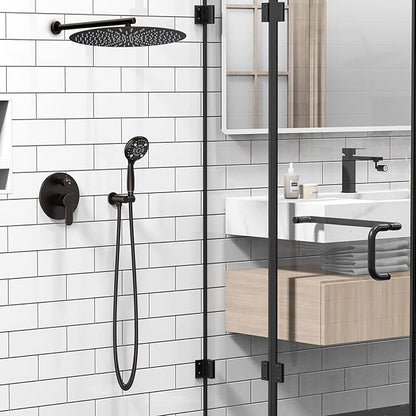 SR SUN RISE Shower Faucet - 16 Inch Multifunctional High Pressure Shower Head System with Handheld Shower Head Fixtures - Valve Included - Oil Rubbed Bronze