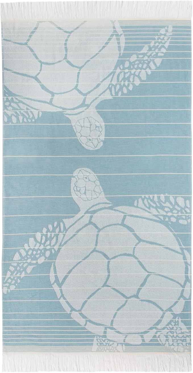 SOFE H&L | LINVIA Foutah Quick Dry Beach Towel Pack of 1 (35” x 70”) CARETTA - Green | Lightweight, Premium, Fade Resistant, Durable | Travel Towel, Turkish Beach Towel with Shoulder Strap