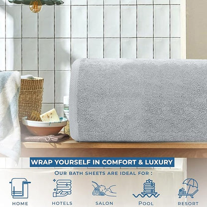 DAN RIVER Pack of 1 Bath Sheet 40x80 Inches, Extra Large Oversized Bath Towels, Thick Absorbent Hotel Bath Towels - Highrise