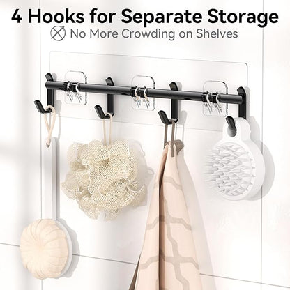YASONIC Shower Caddy, 100% Rustproof Shower Organizer with Soap Holder, 6 Pack Large Capacity Shower Shelves for Inside Shower, No Drilling Bathroom Organizers and Storage for Kitchen & Home Decor