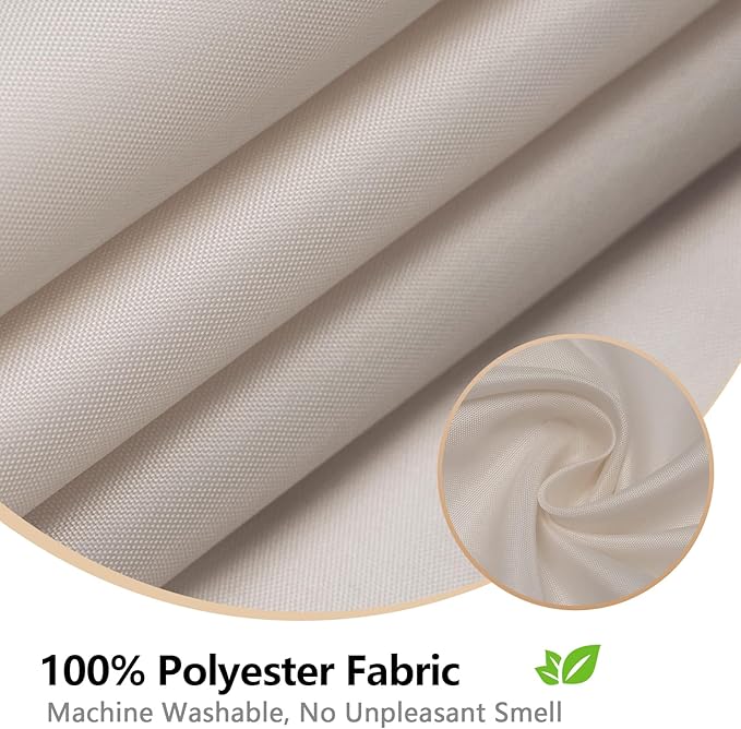Waterproof Fabric Long Shower Curtain Liner with 3 Extra-Large Magnets, 72 x 78 inch Extra Long Khaki Cloth Shower Liner Machine Washable, Hotel Quality Lightweight Shower Curtain for Bathroom