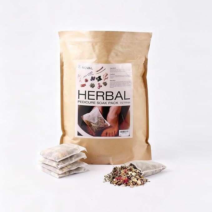 NOVAL Herbal Foot Bath Pedicure Spa Soak with English Instructions, Natural Ingredients, 30g*30 bags