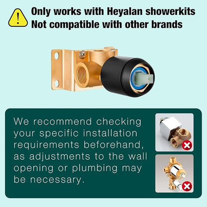 Heyalan 8 Inch Shower Head and Handle Set Square Shower Faucet Set Bathroom Rainfall Shower System Stainless Steel Showerhead Single Function Shower Trim Kit,Female Thread Valve,Matte Black
