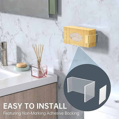 NiHome Clear Wall-Mounted Acrylic Glove Box Holder Dispenser for Bathroom, Kitchen, Lab, Salon Use - Easy to Install, Space-Saving Storage for Gloves, Tissues, Wipes with Hygienic Touch-Free Access