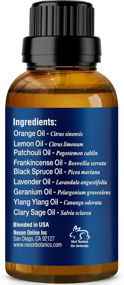Stress Relief Essential Oil Blend 30 ml - Stress Relief & Calm Essential Oil for Diffusers & Aromatherapy - Promotes Relaxation & Rest - Nexon Botanics