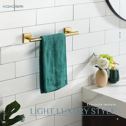 KOKOSIRI Hand Towel Bar Bathroom Towel Holder for Bath Kitchen Cabinet Towel Ring 12 Inch Brushed Gold Stainless Steel B4005BG-L12