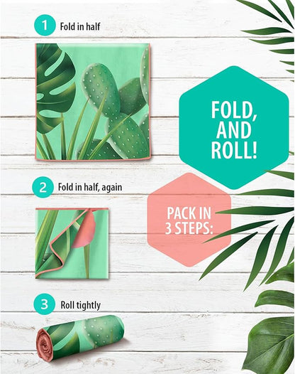 VENTURE 4TH Microfiber Beach Towel: Quick-Dry, Compact, Sand-Free, Absorbent, Sandproof and Lightweight - Perfect for Camping, Beach, and Roadtrips (Tropical Scent Design | 35x78 inches)