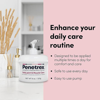 Penetrex Joint & Muscle Therapy Lotion - Soothing Relief for Back, Neck, Hands & Feet - Maximum Strength Premium Whole Body Recovery Rub with Arnica, Vitamin B6, MSM & Boswellia, 8 fl oz