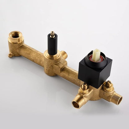 sumerain Bathtub Wall Faucet Matte Black with Waterfall Spout and Hand Shower, High Flow