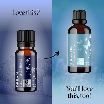 Sleep Essential Oil Blend for Diffuser - Dream Essential Oils for Diffusers Aromatherapy and Relaxation with Clary Sage Ylang-Ylang Roman Chamomile and Lavender for Sleep Time Support (10mL)