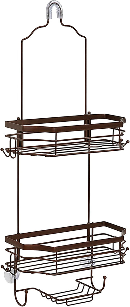 SunnyPoint Bathroom Classic Hanging Over The Shower Head Caddy (28.98" H x 12.2" W x 5.31" D) (Brown)