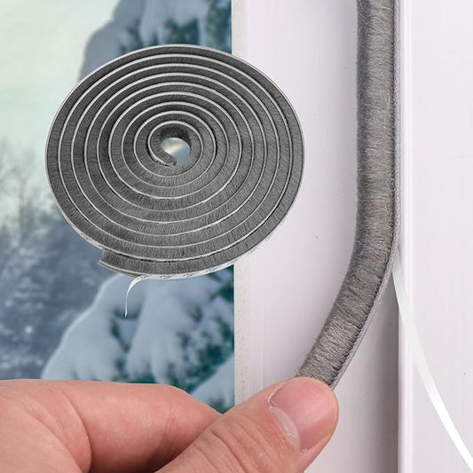 40FT Brush Weather Stripping Door Window Seal - Weather Strip Insulation for Door Frame & Window, Soundproofing Weather Stripping