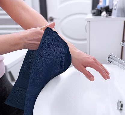 Utopia Towels [6 Pack Premium Hand Towels Set, (16 x 28 inches) 100% Ring Spun Cotton, Ultra Soft and Highly Absorbent 600GSM Towels for Bathroom, Gym, Shower, Hotel, and Spa (Navy Blue)