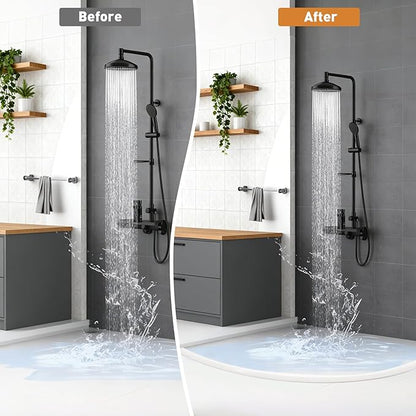 72inch Shower Threshold Water Dam White Self-Adhesive Water Barrier Collapsible Shower Guard Waterproof Flexible Silicone Bathroom Seal Strip for Bathtub,Tile, Floor, Wheelchair Access
