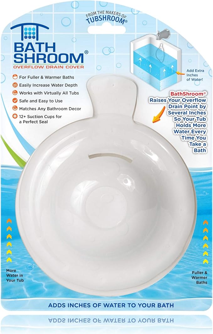 BathShroom BTHSH620 Overflow Drain Cover for Fuller and Warmer Baths, White