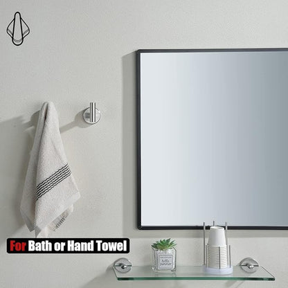 JQK Bath Hardware Towel Bar Accessory Set, 5-Piece Bathroom Accessories Fixtures Set Brushed Finished Wall Mount Includes 24" Towel Bar, 9" Hand Towel Bar, Toilet Paper Holder, Robe Hook x2, BAS105-BN