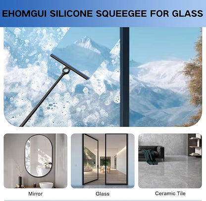 Shower Squeegee for Glass Doors, Squeegee with Long Handle, Telescoping Squeegee for Shower, Extendable Window Cleaner Tool for Car Windows, Tile Walls, Sliding Door, Shower Glass Door