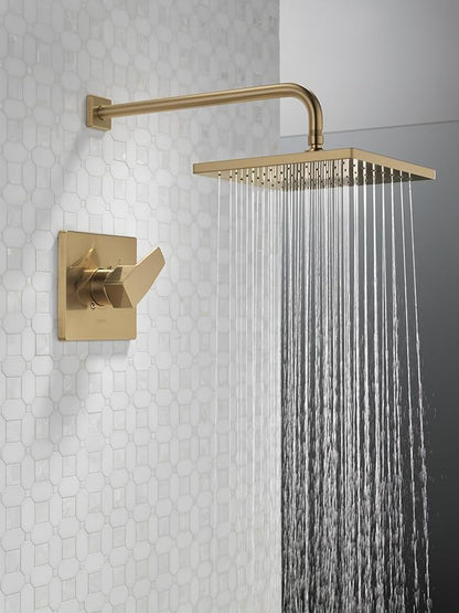 Delta Modern 14 Series Square Rain Shower Faucet Set, Brushed Nickel Shower Head and Handle Set, Valve Trim Kit, Spotshield Stainless T14268-SP-PP (Valve Not Included)